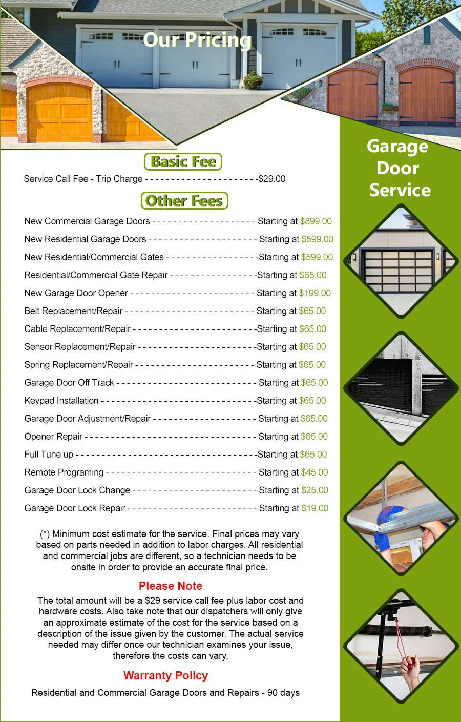 Galaxy Garage Door Repair Service Middlesex, NJ 732-523-4560 - pricelist5